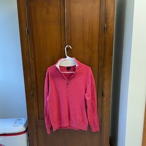 J. Crew mens 1/4 zip pullover Sweater large salmon color 💯 cotton